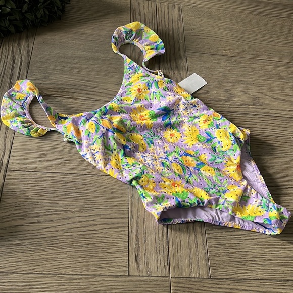 Farm Rio Purple Lemon Dream Swimsuit One-piece Bathing Suit M 165$ - Picture 7 of 8